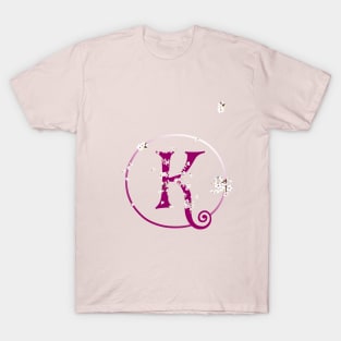 Monogram fairy flowers, letter K T-Shirt